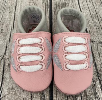 Preview: Lederpuschen Sneaker mit Federn