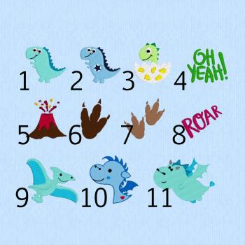 Stickdatei Drachen und Dinos