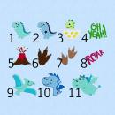Stickdatei Drachen und Dinos